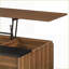 Table basse noyer et noire à plateau relevable pour le salon, peu encombrante et facile à nettoyer