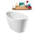 67" Streamline Soaking Glossy White Freestanding Tub and Tray With Internal Drain-101413357