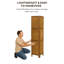 Séparateur de cloison de séparation à panneau pliable à 4 panneaux de Promon Products Saïgon, structure en bois, bambou entrelacé, noyer-22248817
