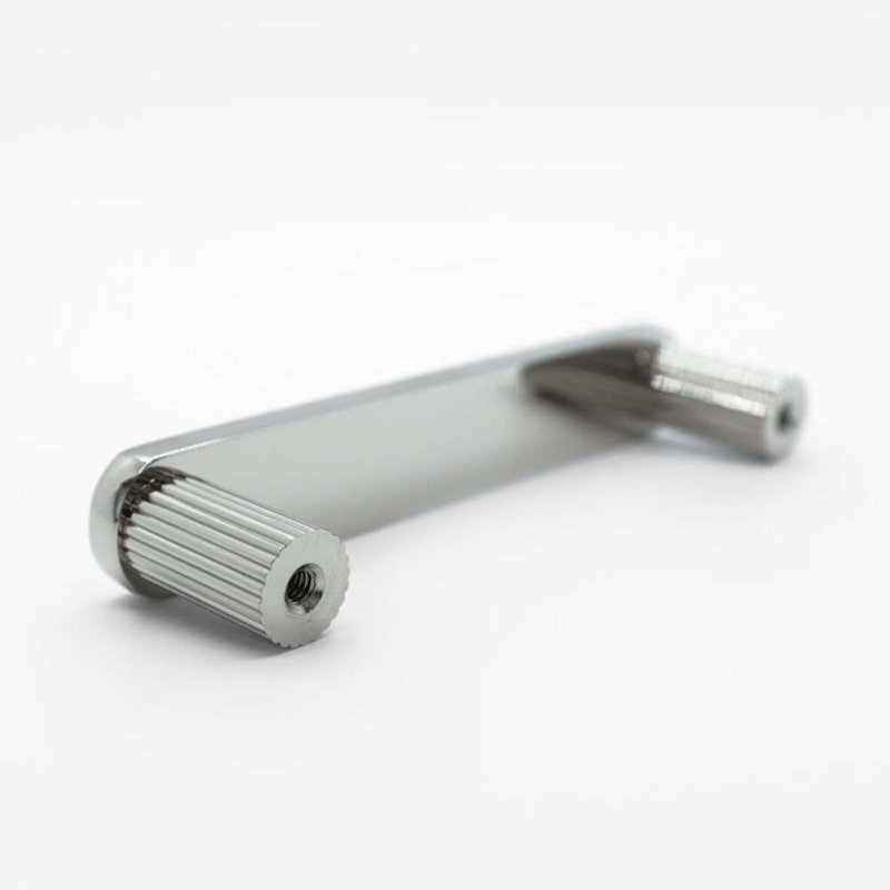 Ribbed Bar / Handle Pull with Fluted Stems, 8", Polished Nickel