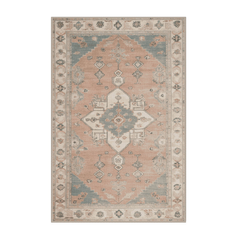 Tapis beige lavable à la machine Afyon, Tapis de couloir 2 pi x 5 pi