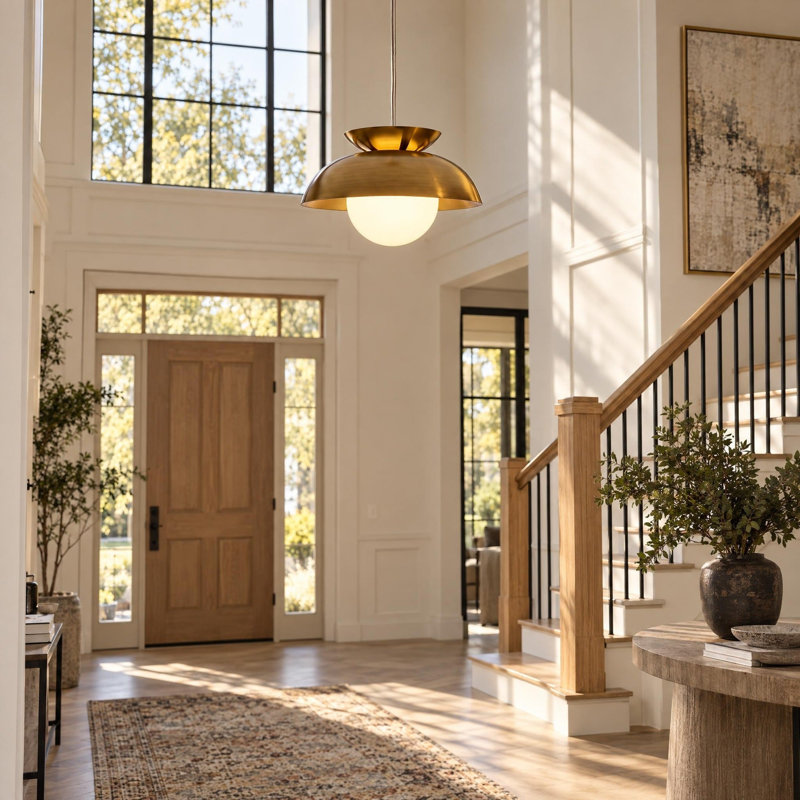 Luminaire suspendu moderne en forme de dôme pour hall d'entrée, vestibule, escalier et salon
