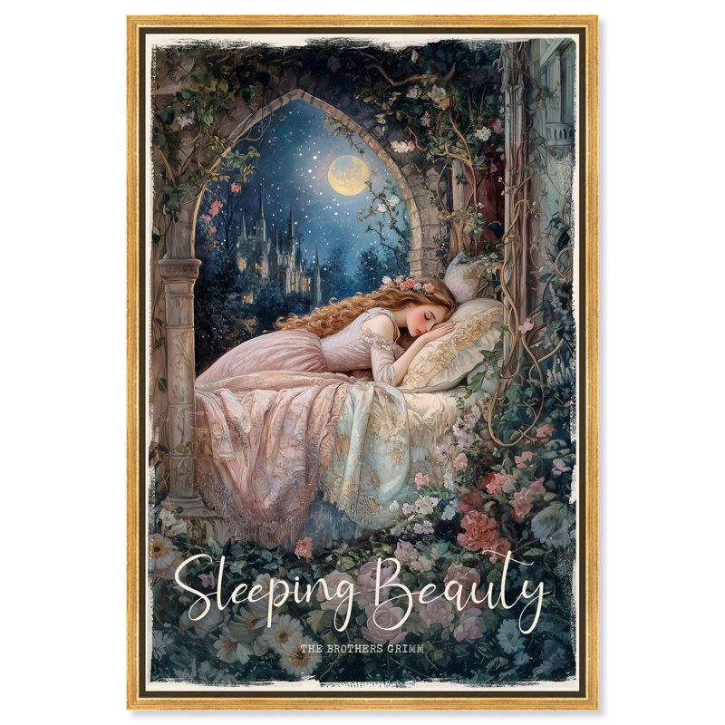 «Classic Sleeping Beauty», toile classique par Art Remedy, H 37 po x l 25 po, Cadre flottant doré