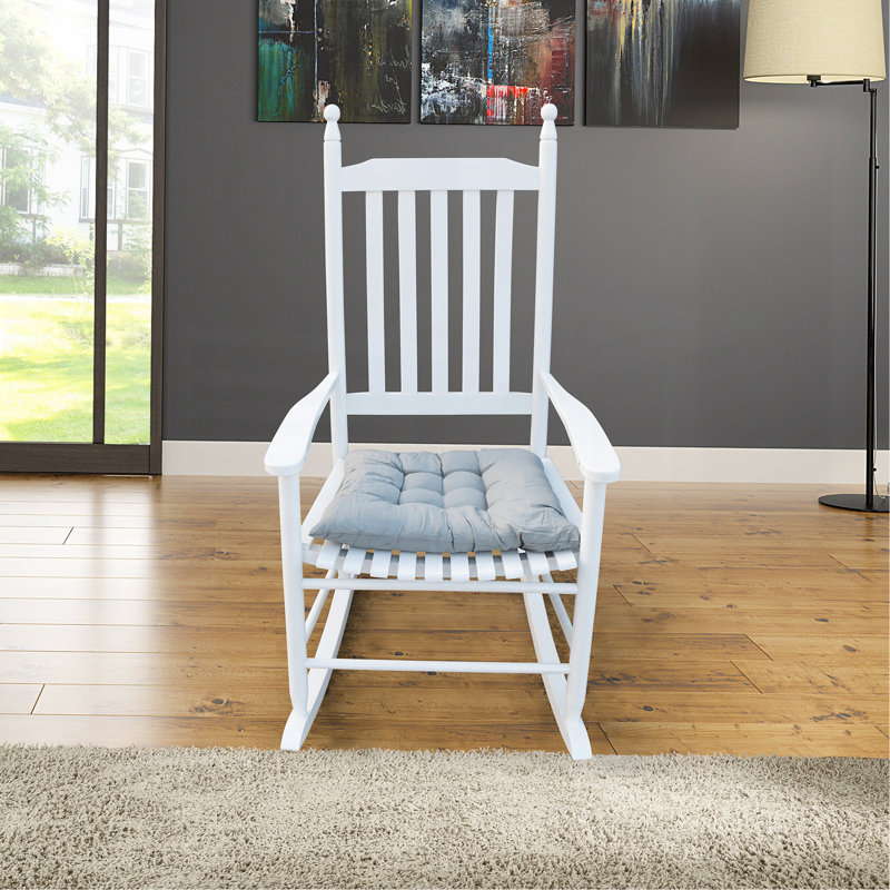 Wooden Porch Rocker Chair  WHITE, Without Mat, White