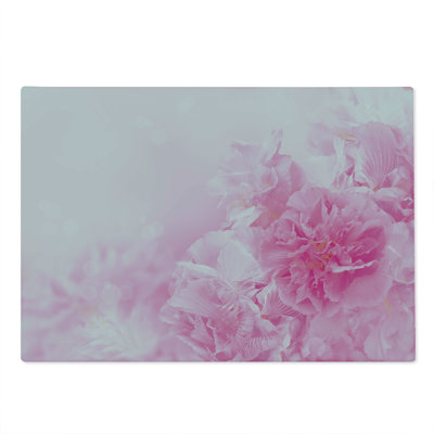 Ambesonne Pale Pink Cutting Board Large Size Spring Flora Shabby Pale Pink