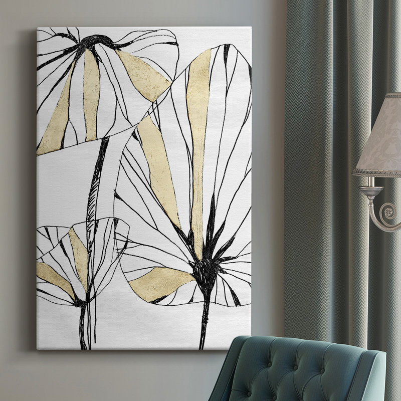 Impression sur toile tendue avec tropiques linéaires, L 24 po x H 36 po x P 1 po