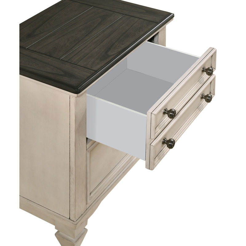 Amalee Cream/Brown Panel Bedroom Set Special , 3 Pieces: Bed,Nightstand,Dresser, Queen