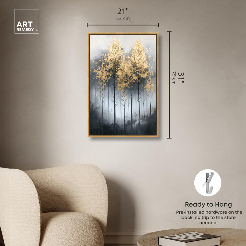 «Gilded Grove Canvas Elegant Farm House» par , H 31 po x l 21 po, Cadre doré