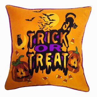 Holiday Elegance Trick or Treat Silk Throw Pillow
