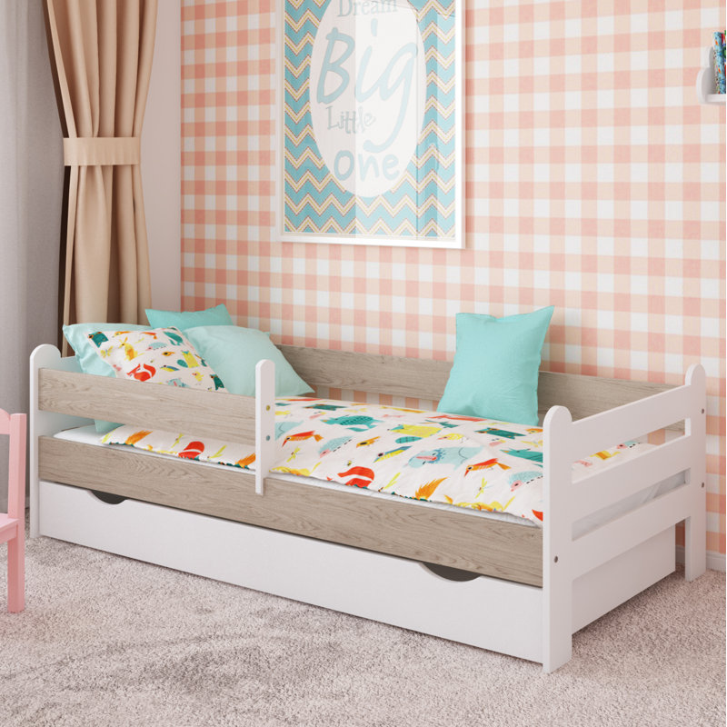 Thaxton Cabin Bed with Storage Included, Oak, European Toddler (80 x 160 cm)