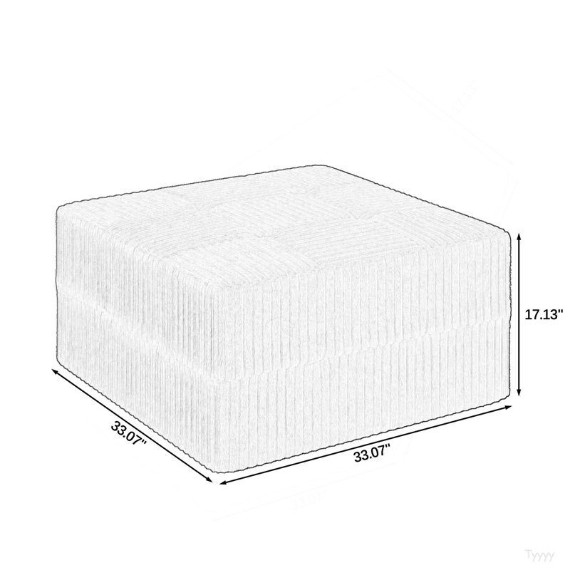 Only one ottoman !!! Modern Minimalist Style Corduroy Couch, , Gray