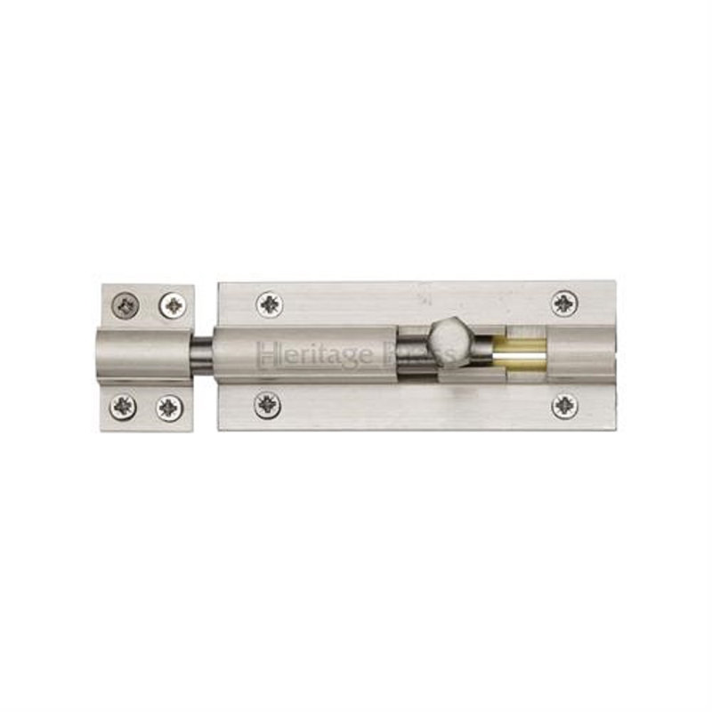 Heritage Brass Heritage Door Bolt Straight, 5.08 cm H x 2.54 cm W, Satin Nickel