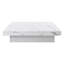 Table basse carrée en placage de marbre avec plateau coulissant et rangement blanc 39,4 po