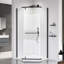 Porte de douche pivotante avec verre trempé de 1/4 po de 6 mm pour la salle de bain, mesure 36 * 36 * 72 pouces, finition noir mat, garde le plancher au sec, assemblage facile grâce aux composants inclus Verre, style, poids léger