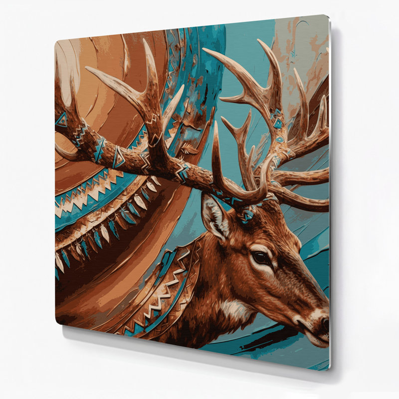 Art mural en métal gris du sud-ouest animaux 1, H 16 po x l 16 po