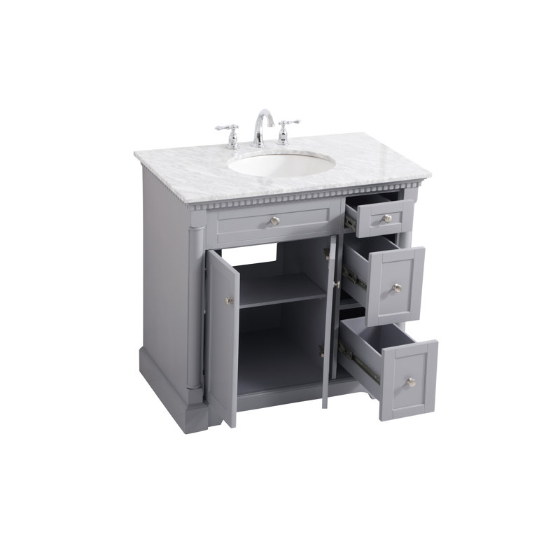 Ensemble de meuble-lavabo simple 36 po, Gris