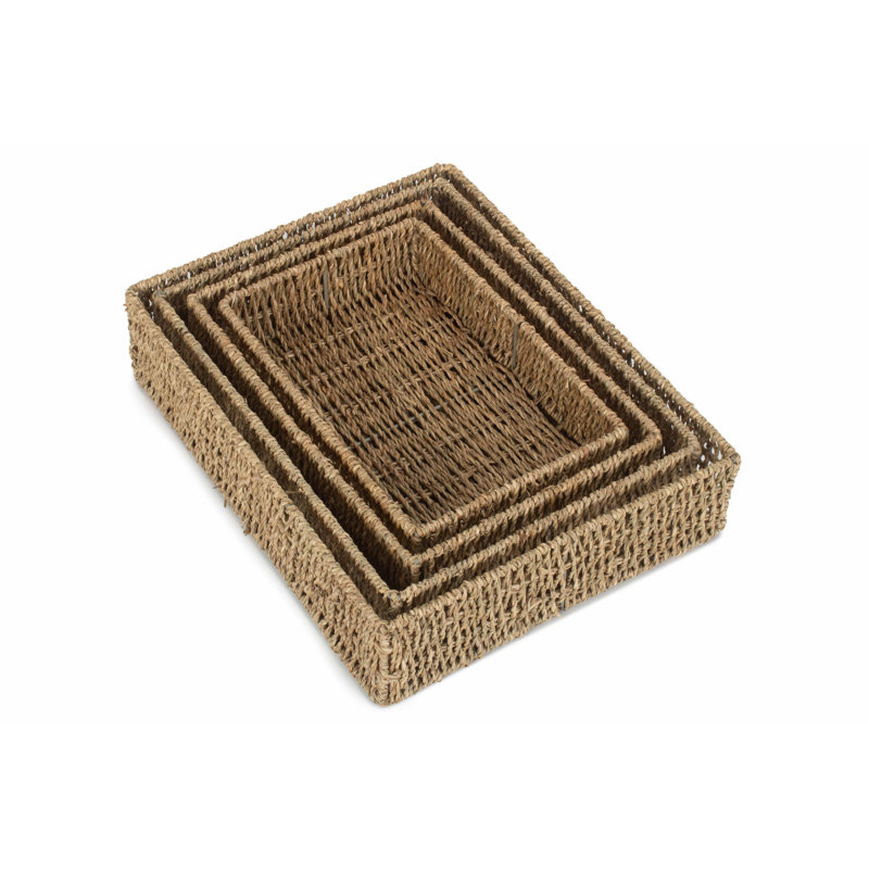 Jody Wicker Seagrass Accent Tray Set