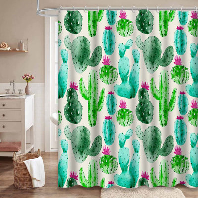 Watercolor Cactus Succulent Grey Natural Botanical Alpaca America with 12 Hooks