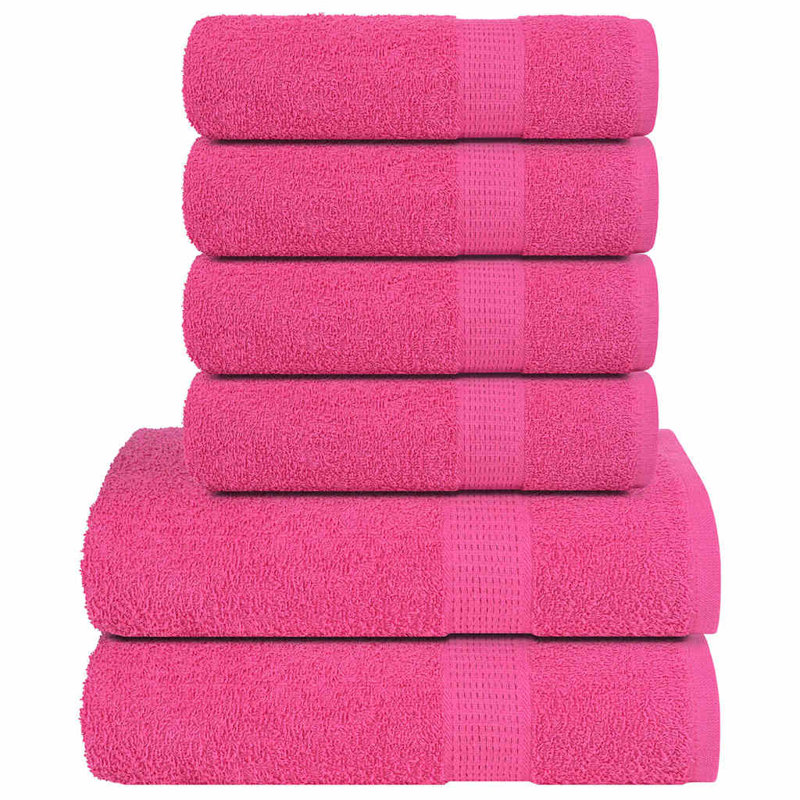 Towel Set 360 Gsm 100% Cotton, 6 Piece Towel Set, Pink