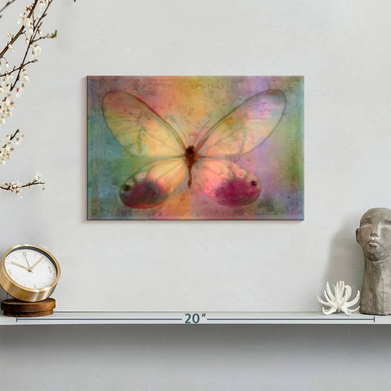 Aquarelle de papillon jaune, H 8 po x l 12 po