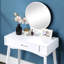 Ensemble coiffeuse et tabouret contemporain en bois