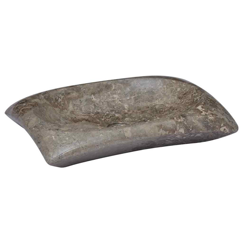 Borough Wharf Traynor 500mm L x 350mm W Marble Rectangular Sink, Grey