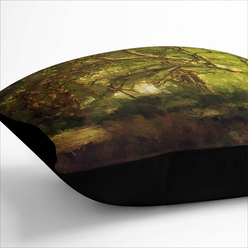 Mystical Forest Cushion with Filling, Black, 55cm H x 55cm W x 20cm D