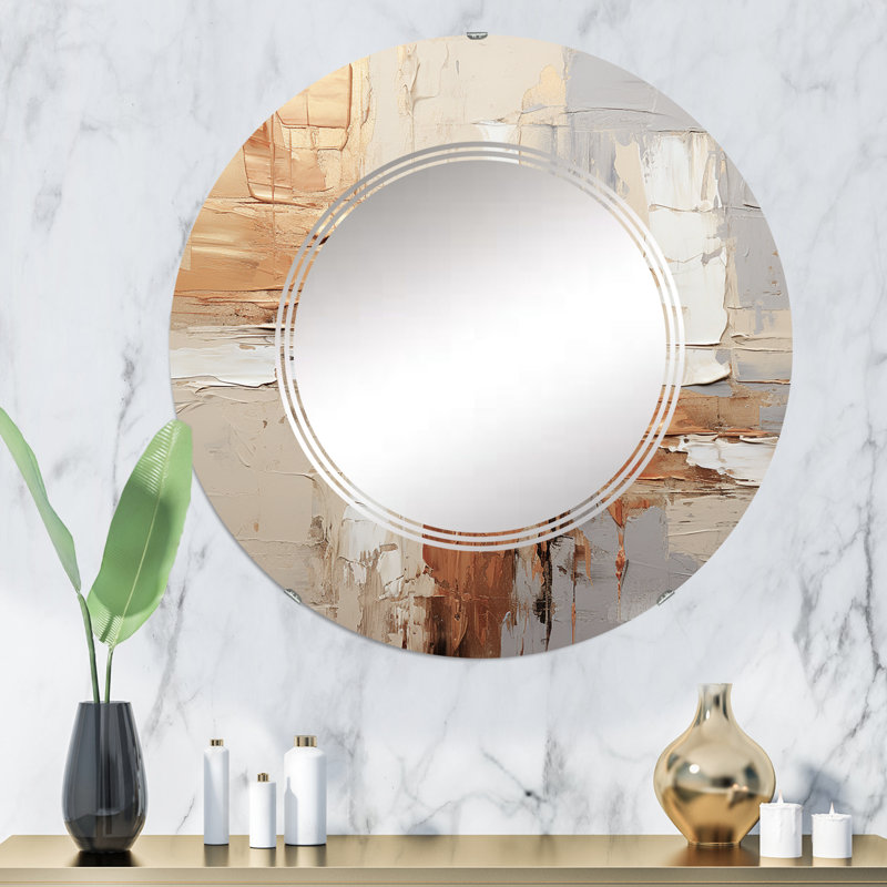 Dalfon - Miroir mural moderne rond, 32 po x 32 po