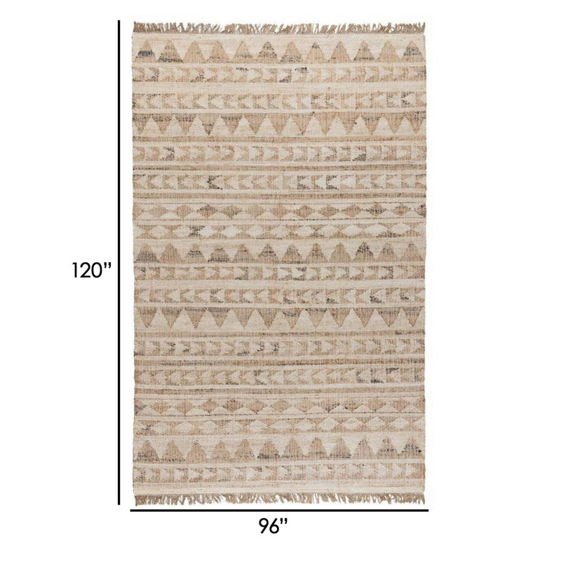 Camille Geometric Area Rug in Light Brown/Beige, Rectangle 8' x 10'