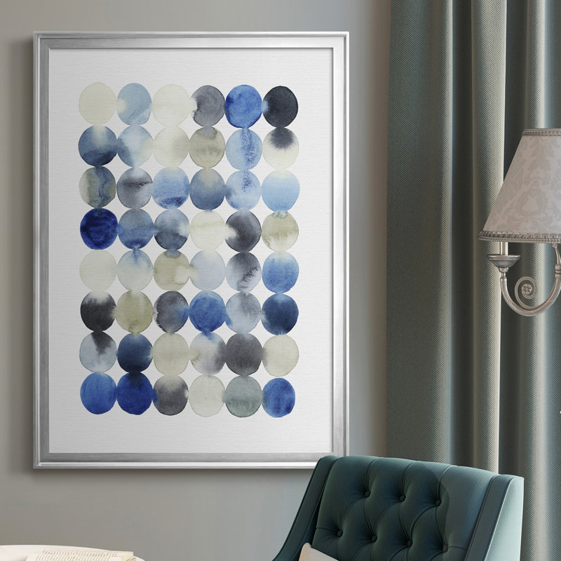 Organic Drops I - reproduction d'art sur toile, H 36,5 po x l 26,5 po x P 1 po, Argent