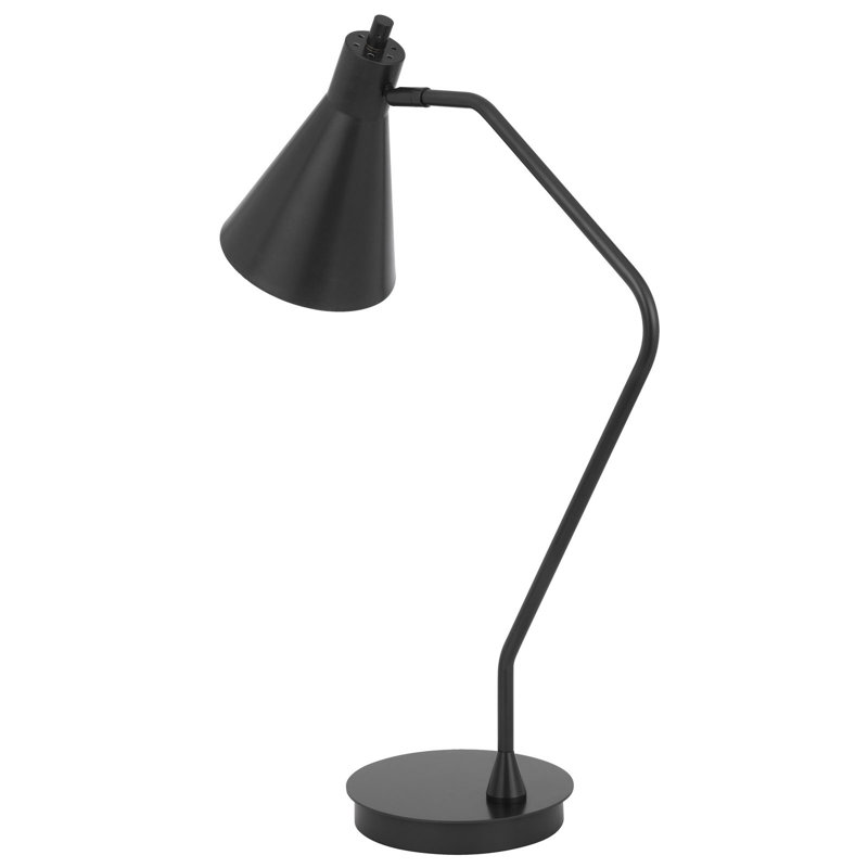 Lampe de table Capstone Task - 61 cm (24 po) de hauteur, en métal gris fer, avec abat-jour pivotant et base lestée, culot E26, DEL 12 W, interrupteur marche/arrêt