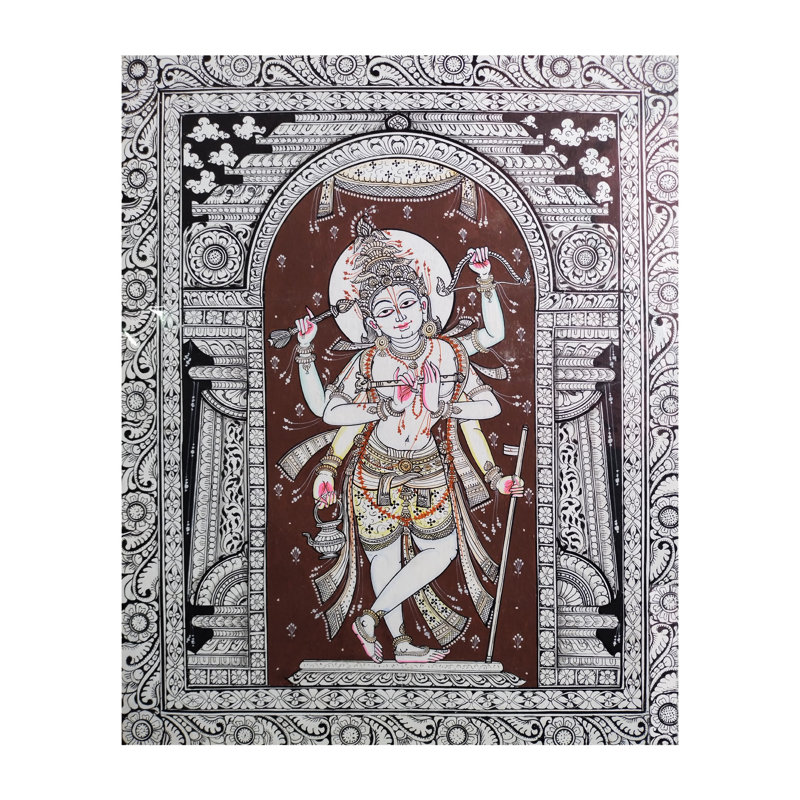 Murlidhar Lord Krishna | Couleur naturelle sur feuille faite à la main | Par Rakesh Kumar