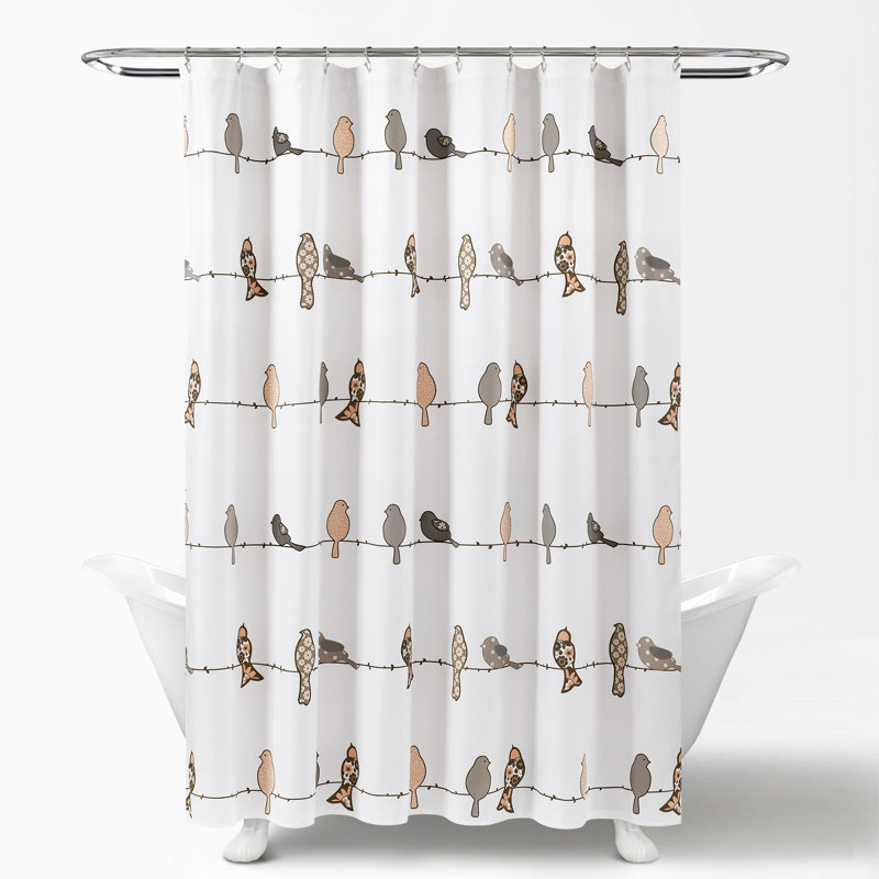 Rideau de douche simple Rowley Birds, Rosé