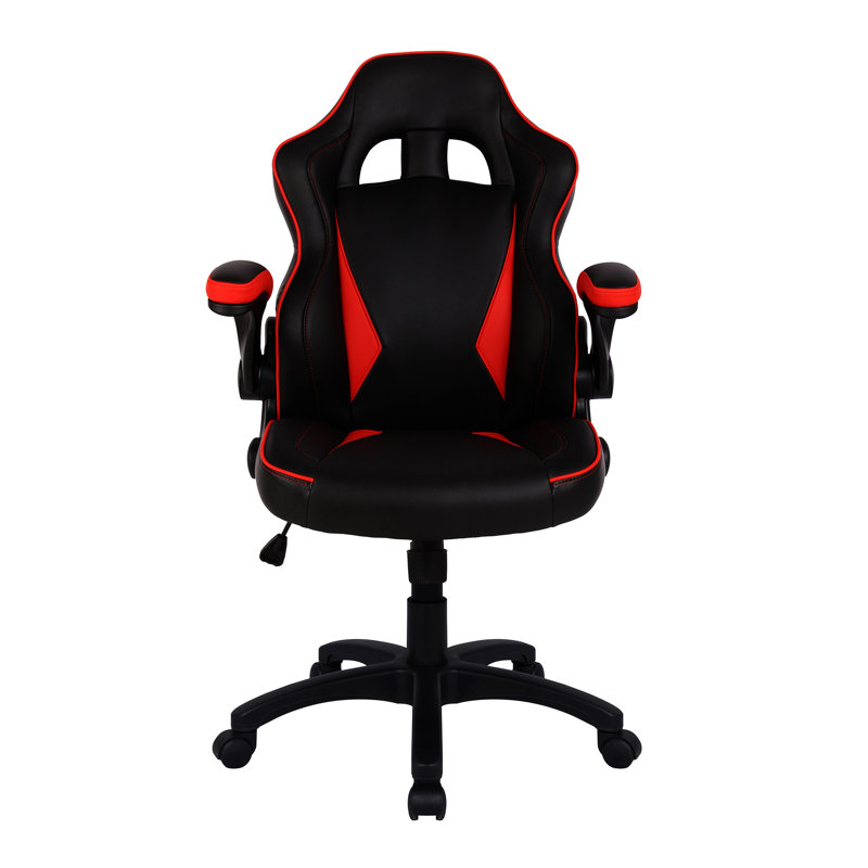 Zipcode Design Ottman Adjustable Ergonomic Faux Leather PC & Racing Game Chair, Red/Black