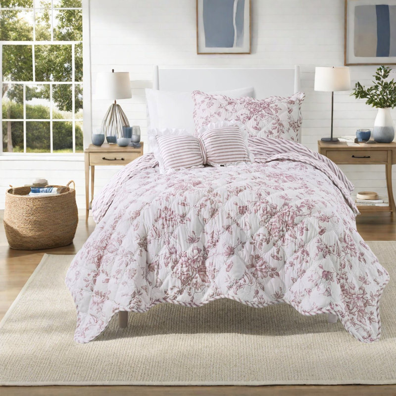 Ensembles de literie réversible, courtepointe florale en polyester doux pour la maison