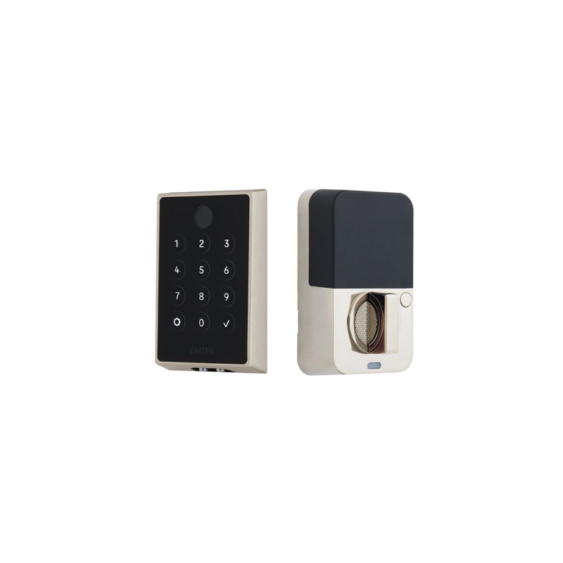 Emtek EMPowered 2 touches sans clé, avec Bluetooth et pêne dormant,, Nickel poli