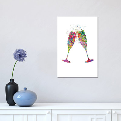 Champagne Flute by Genefy Art - Wrapped Canvas Print