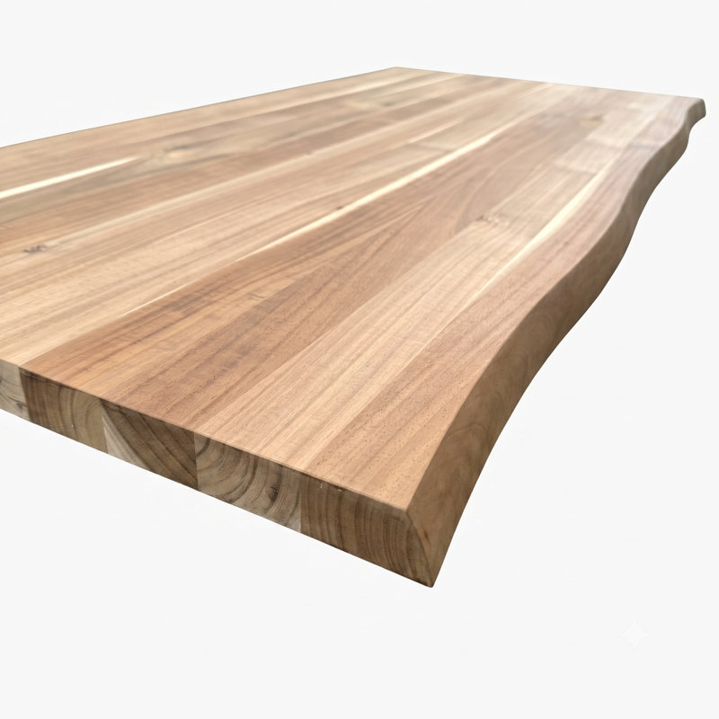 Plateau de table en bois massif Acacia Live Edge, H 72 po x l 30 po x P 1,5 po, Naturel - non fini