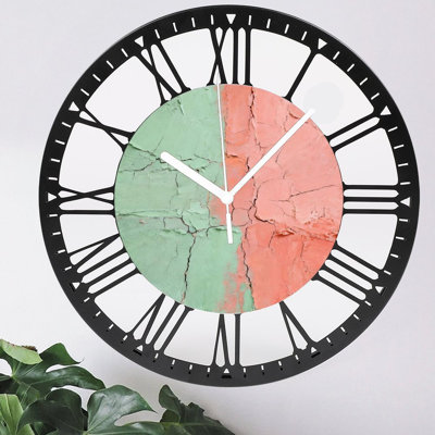 Horloge murale ronde en fer 10 po avec mouvement à quartz silencieux, chiffres romains, impression UV