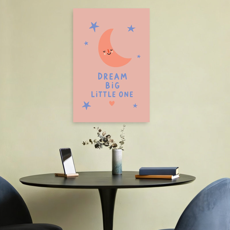 Smiling Moon Dream Big Abstract Contemporary Landscape Nature Wall Art Print by Treechild - Wrapped Canvas Print