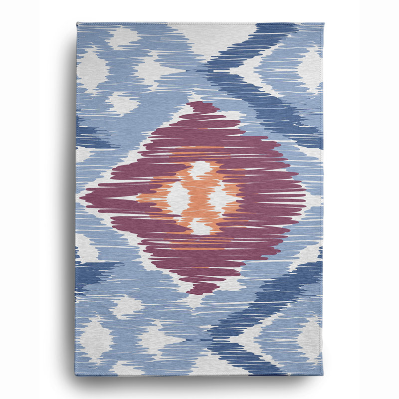 Chenille Ikat Indoor Rug, Rectangle 4' x 6'