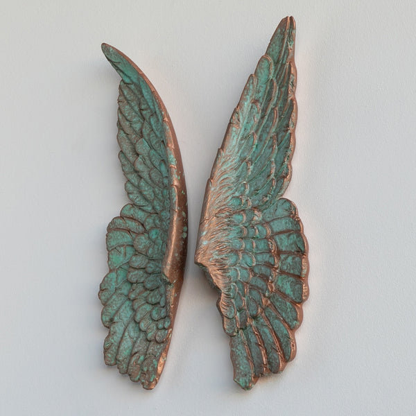 Handmade Wall Decor on Polyresin, Copper Patina