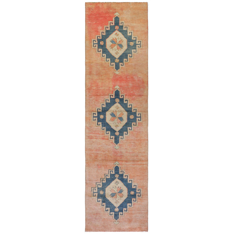 Vintage Turkish Village Rugs Wool Oriental Area Rug in Orange