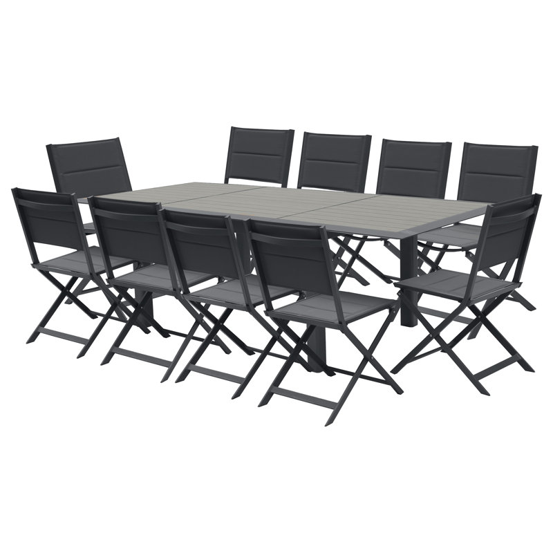 Kalem Rectangular Metal Extendable Outdoor Dining Table , 160cm cm W 115cm cm D