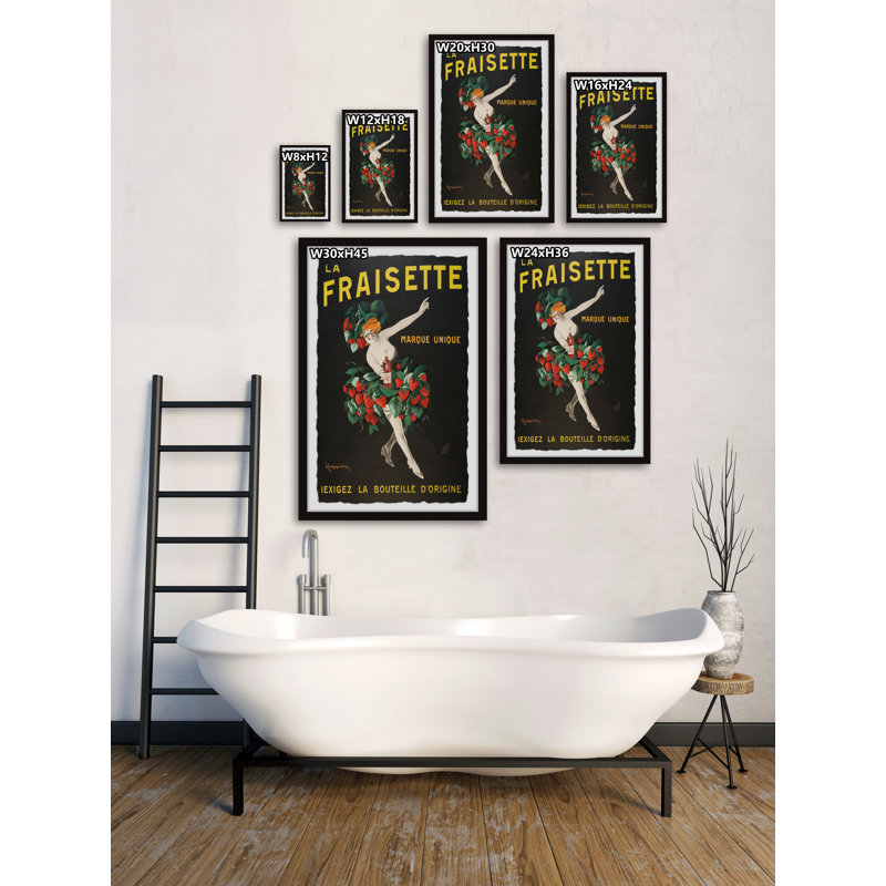 "La Fraisette", reproduction encadrée, H 36 po x l 24 po