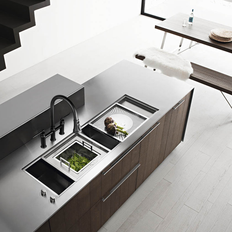 Pull Down Bridge Faucet With Accessories, Matte Black