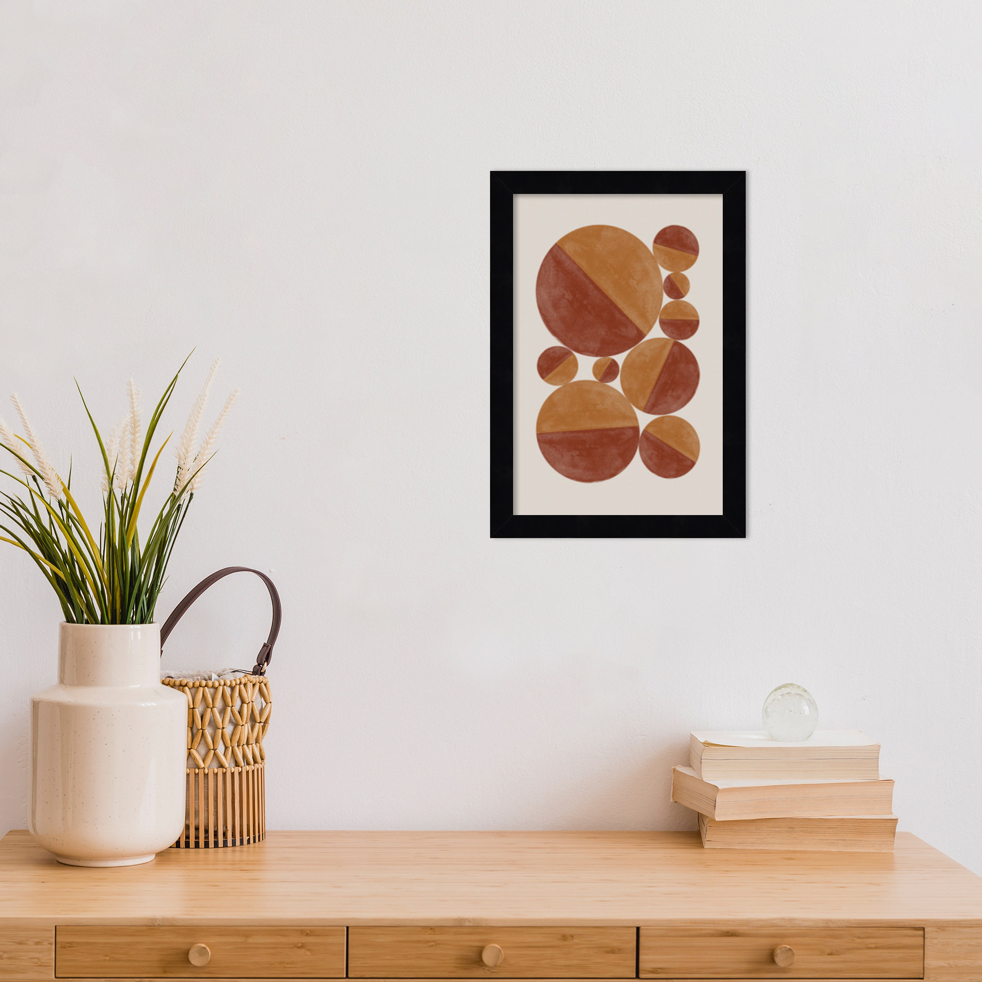 Burnt Bols by The MIUUS STUDIO Wood Framed Wall Art Print, Black, 13" H x 9" W