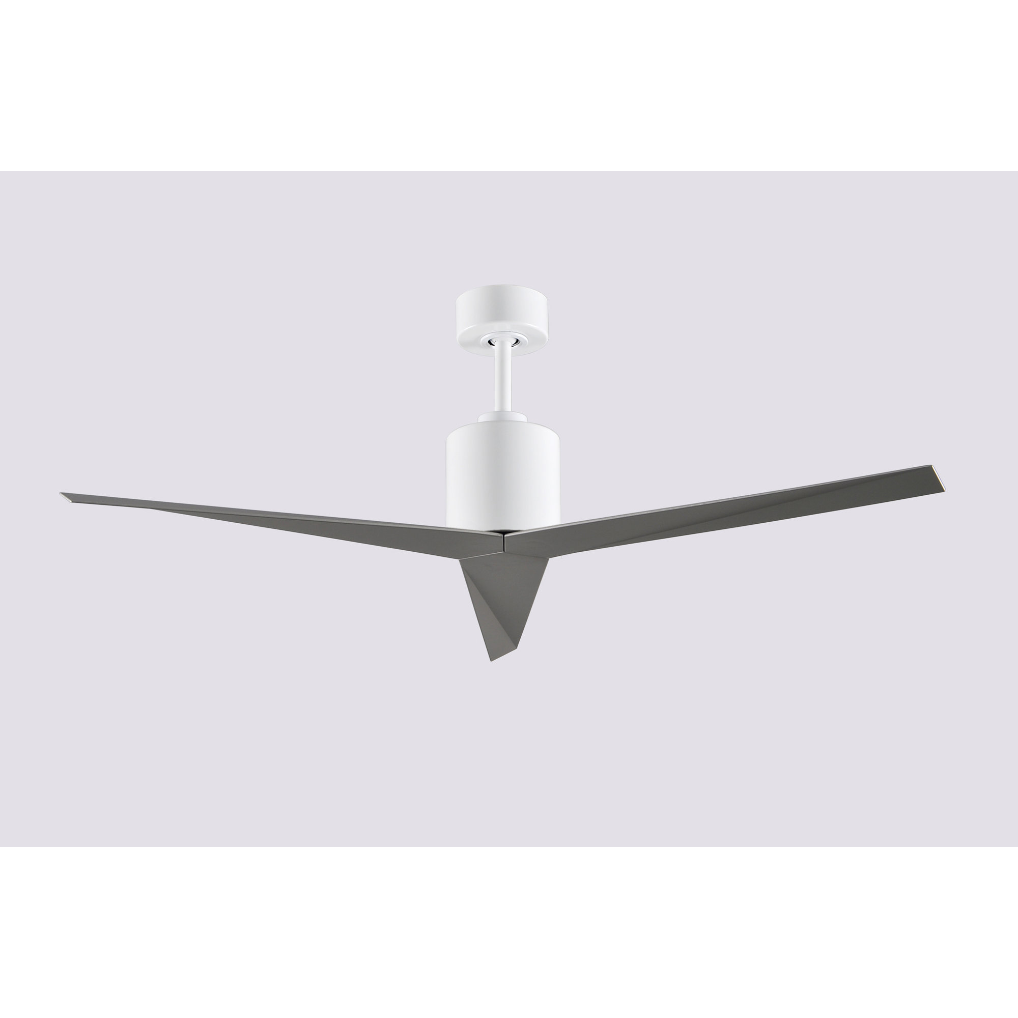 56'' 3 Blade Ceiling Fan, Brushed Nickel, Gloss White