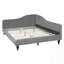 Full Size L-Shaped Linen Daybed with Wood Legs