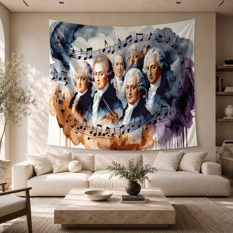 Tapisserie murale «Music Classical Composers», 68 po x 80 po